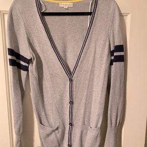 If it were me gray and navy cardigan with functional pockets